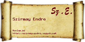 Szirmay Endre névjegykártya